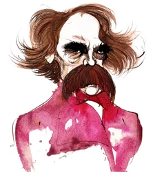 Amerikanischer Schriftsteller Nathaniel Hawthorne (1804-64); Karikatur